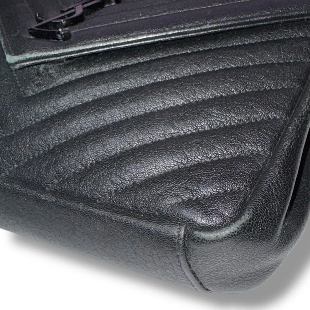 Saint Laurent College Medium Flap YSL Shoulder Bag Quilted black Leather 🔥SALE🔥 - Picture 6 of 15